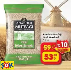 ANADOLU MUTFAĞI YEŞİL MERCİMEK 1 KG ANADOLU MUTFAĞI YEŞİL MERCİMEK 1 KG